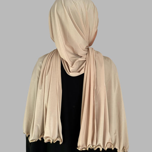 Premium Jersey Hijab Creme - weich und blickdicht