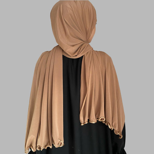 Premium Jersey Hijab Caramel - weich und blickdicht