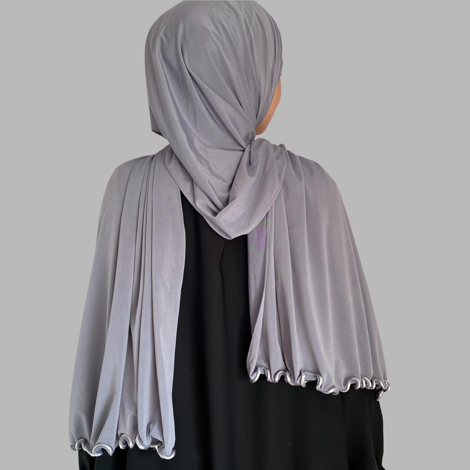 Premium Jersey Hijab Grey - weich und blickdicht