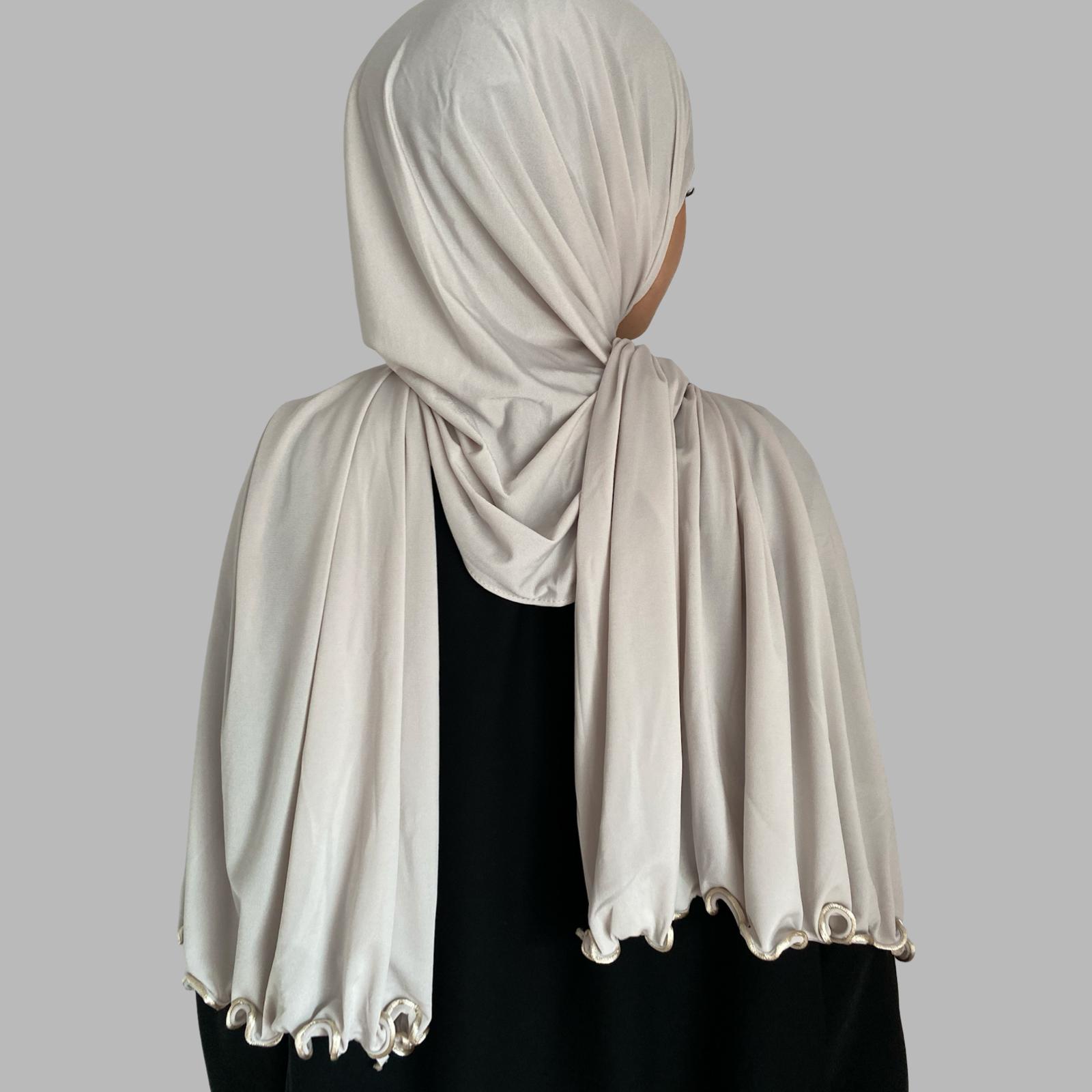 Premium Jersey Hijab Silberhauch - weich und blickdicht
