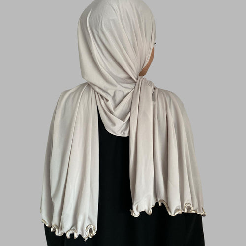 Premium Jersey Hijab Silberhauch - weich und blickdicht