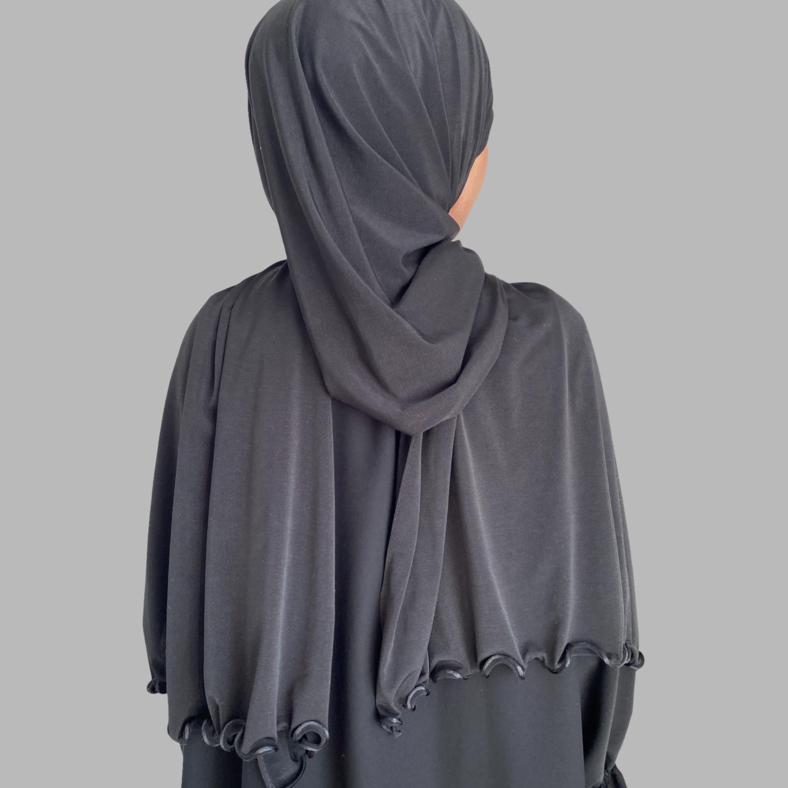 Premium Jersey Hijab Black - weich und blickdicht