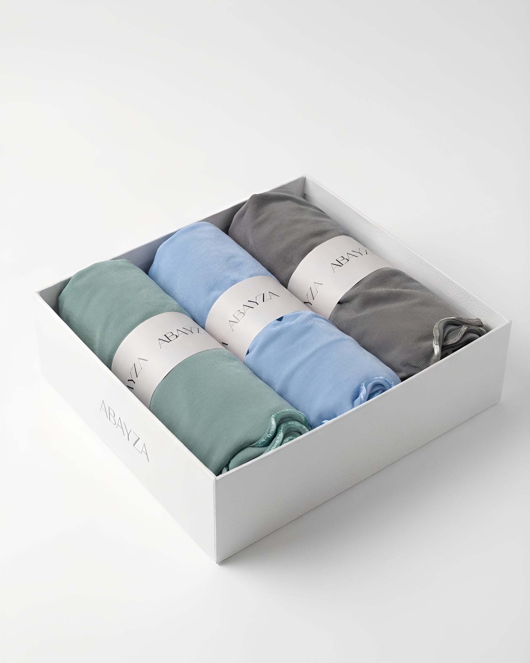 3er Set Grey, Skyblue, Mint